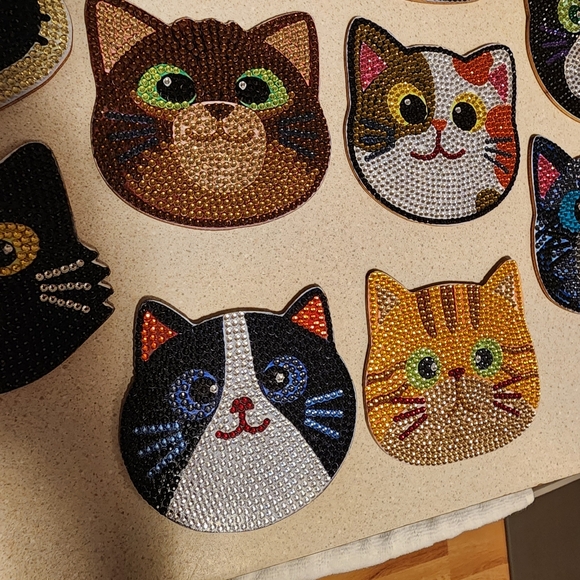 Colorful Cat Face Coasters - Picture 5 of 5